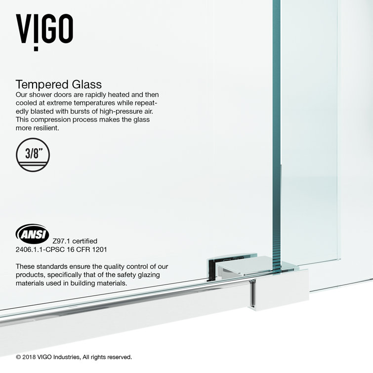 Ferrara Chrome Frameless Sliding Shower Door with Clear Glass