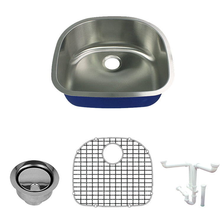 Meridian 23.62'' Stainless Steel Undermount Single Bowl Kitchen Sink