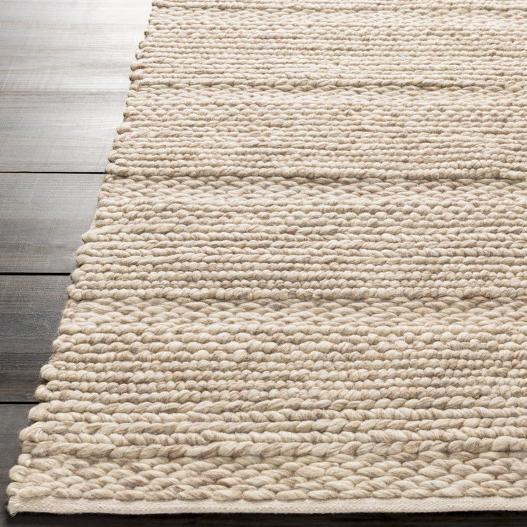 Handmade Beige Wool Flatweave 8' x 10' Rug