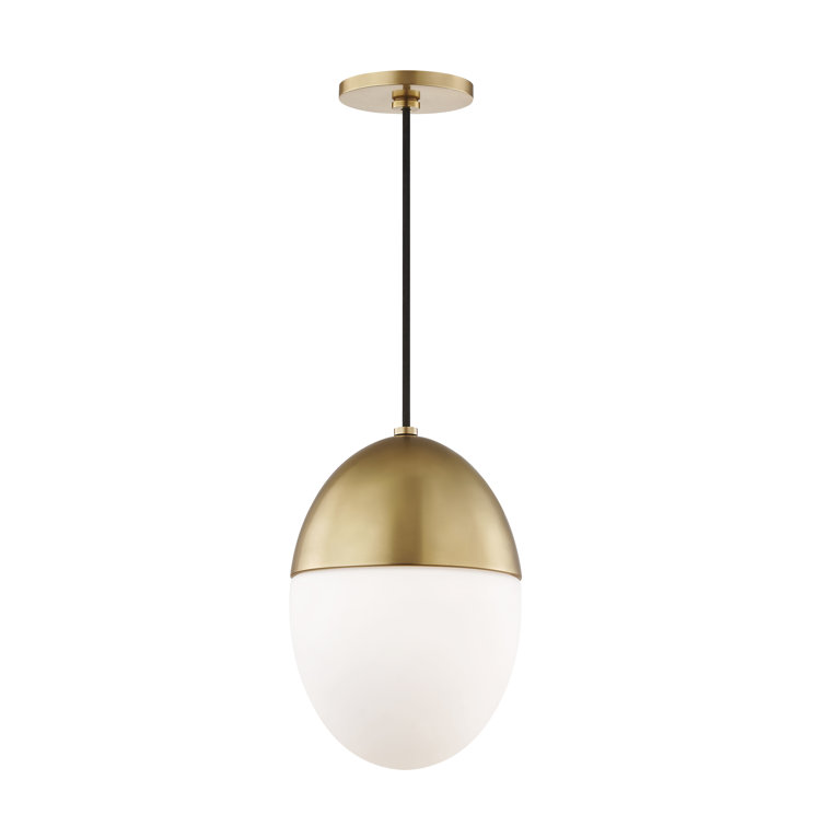 Aged Brass Single Light Frosted Glass Globe Pendant