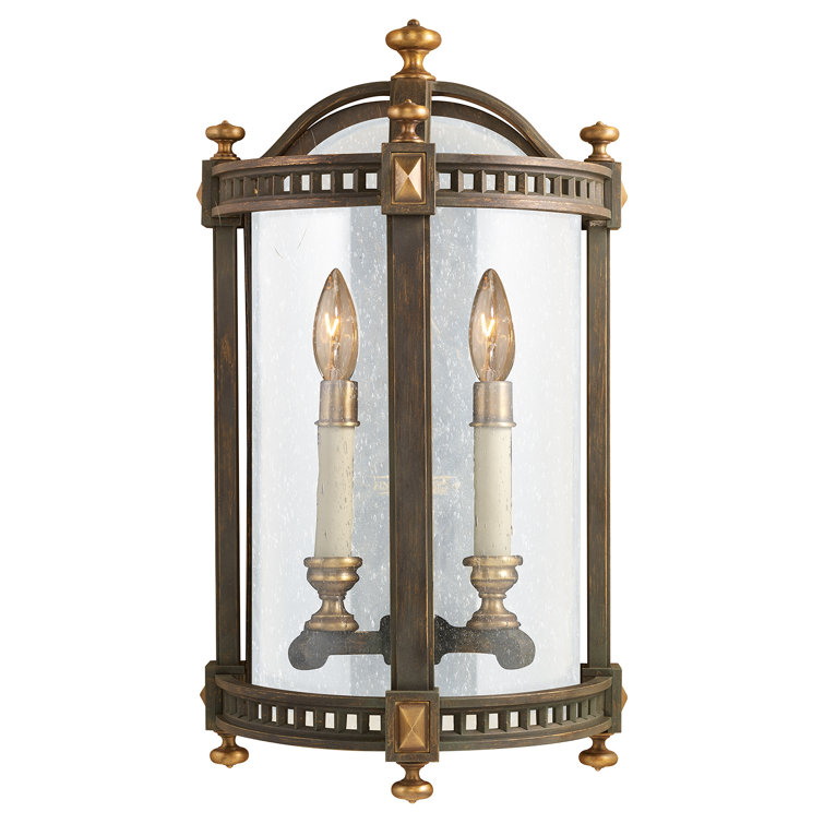 Beekman Elegance 20" Brass & Bronze Outdoor Wall Lantern