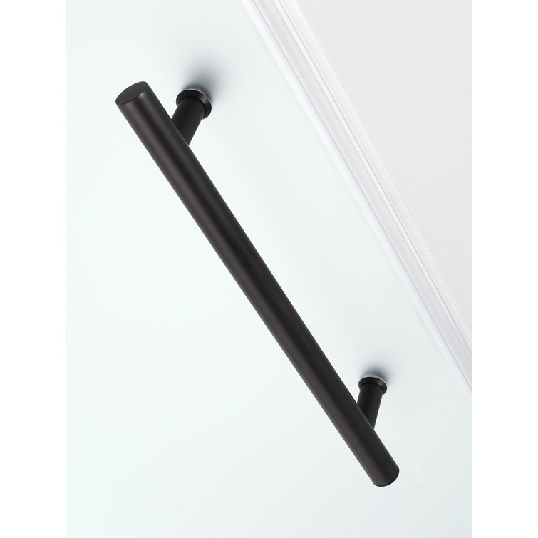 Belmore 72" Frameless Hinged Shower Door with Frosted Glass and Bronze Hardware