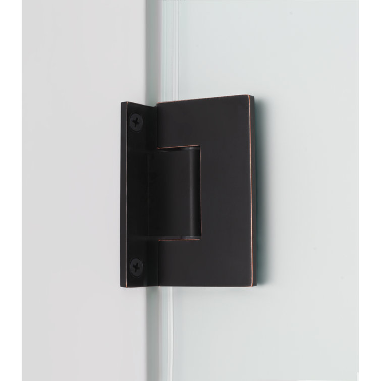 Belmore 72" Frameless Hinged Shower Door with Frosted Glass and Bronze Hardware