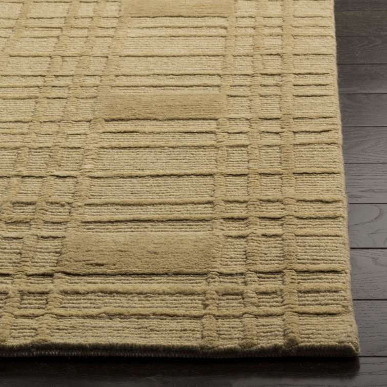 Handmade Gray Wool 9' x 12' Rectangular Rug