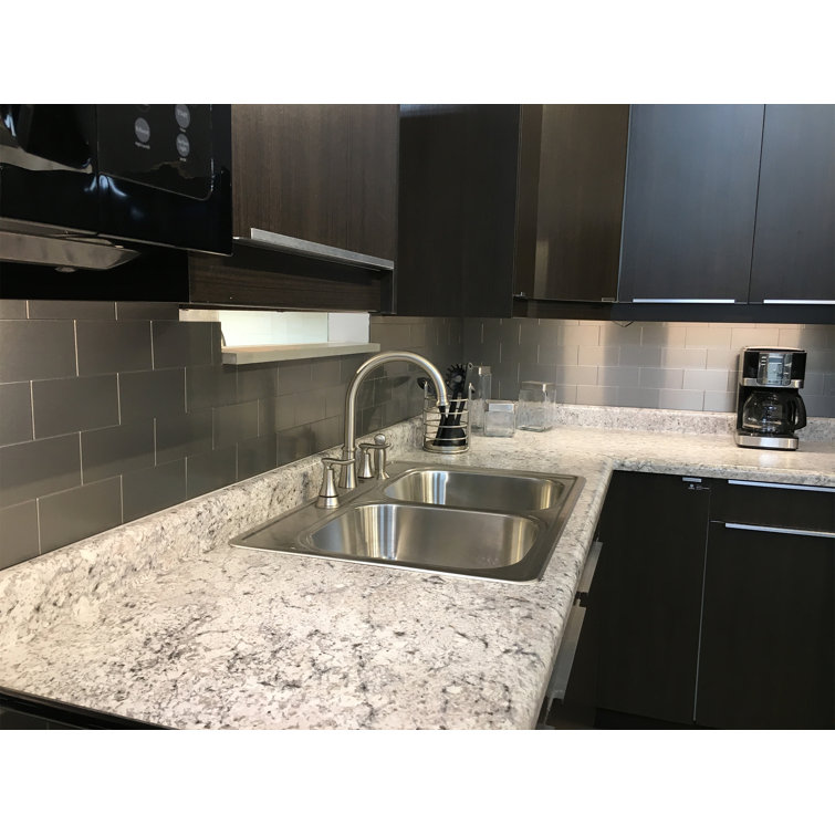 Brushed Aluminum 6'' x 3'' Peel and Stick Rectangular Wall Tiles