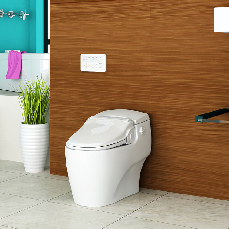 White Heated Electric Bidet Toilet Seat with Remote Control