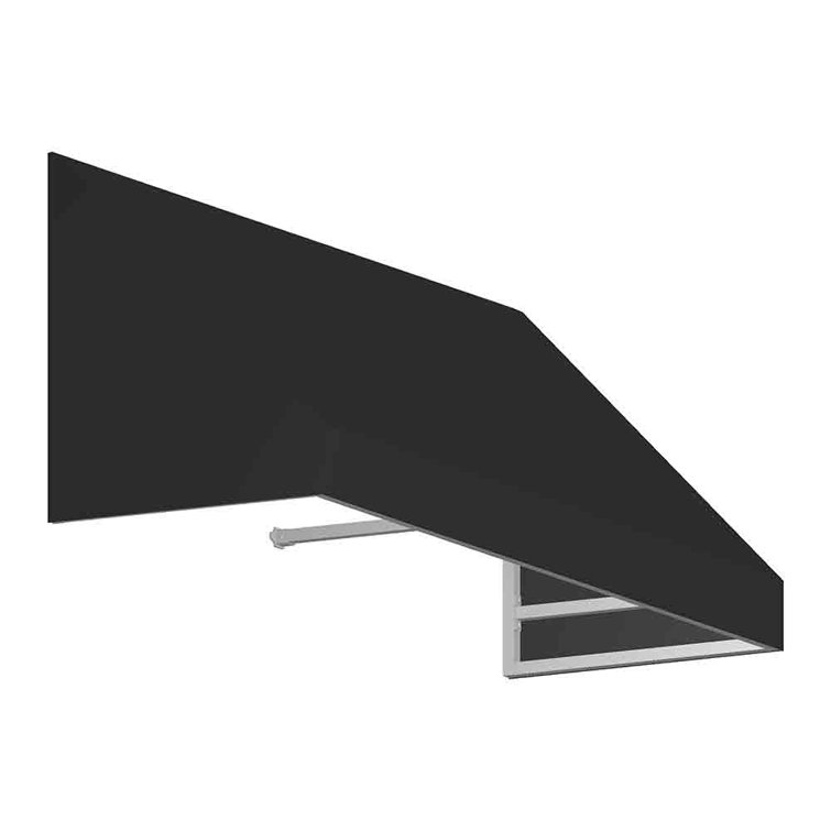 New Yorker Black Acrylic Fabric Fixed Awning with Aluminum Frame