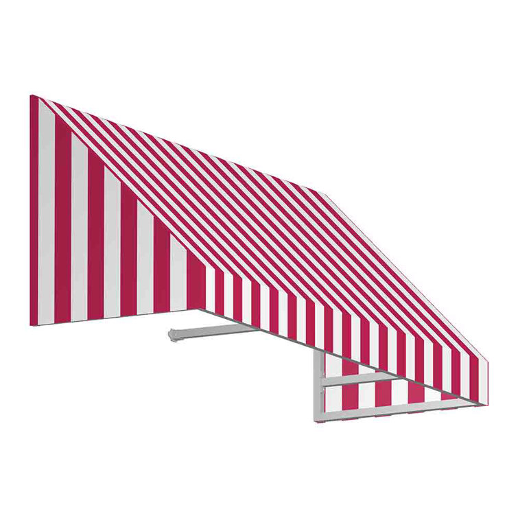 New Yorker Black Acrylic Fabric Fixed Awning with Aluminum Frame
