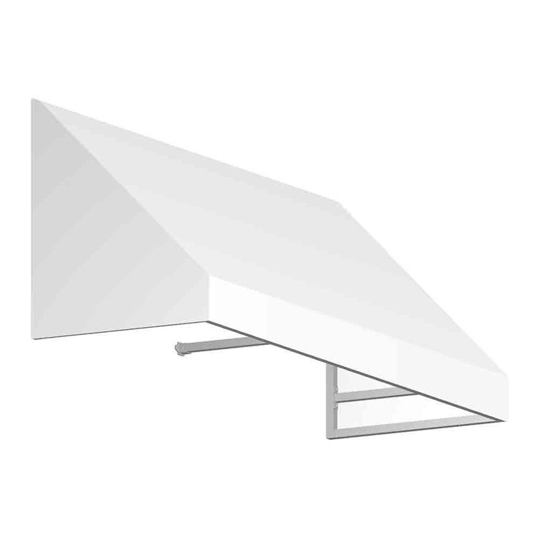 Off-White Aluminum and Fabric Slope Awning for Windows and Doors
