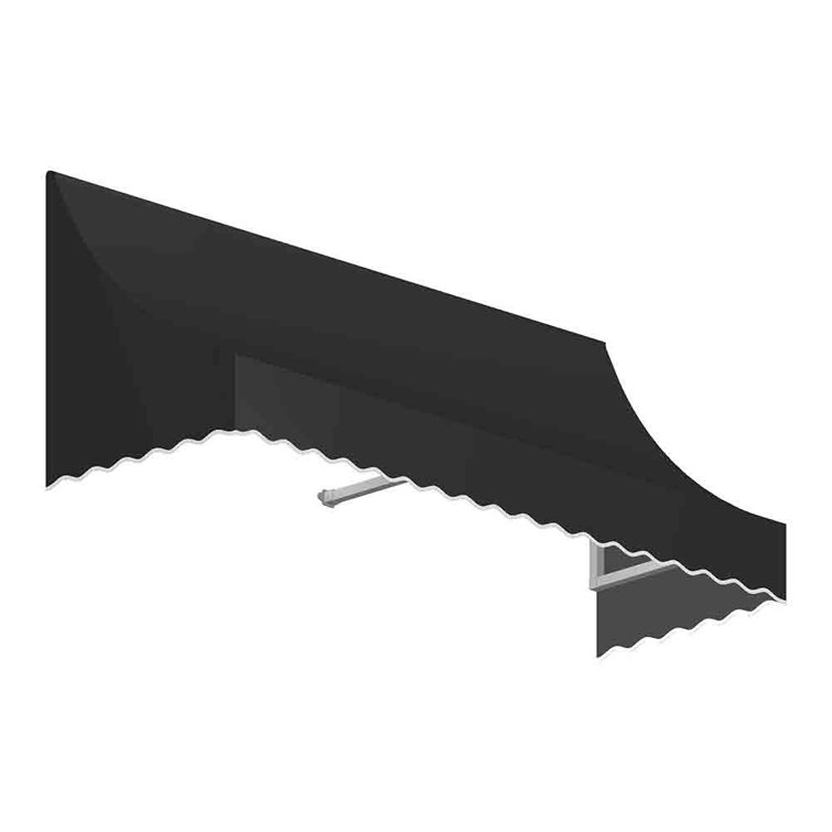 Black Aluminum and Fabric Fixed Window/Door Awning