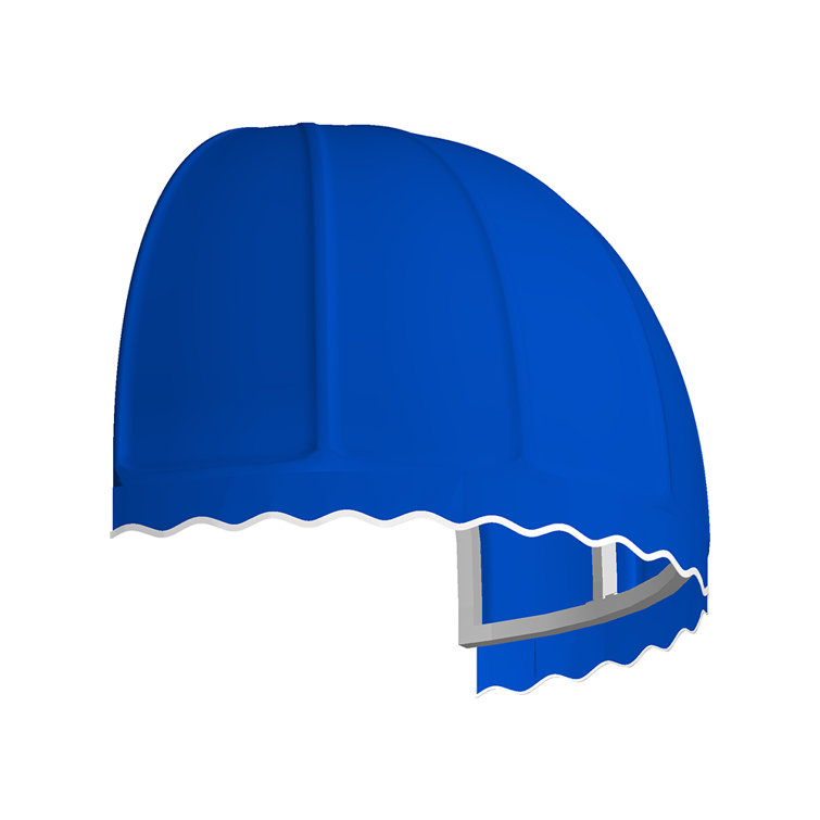 Bright Blue Dome-Shaped Aluminum Frame Awning with Acrylic Fabric