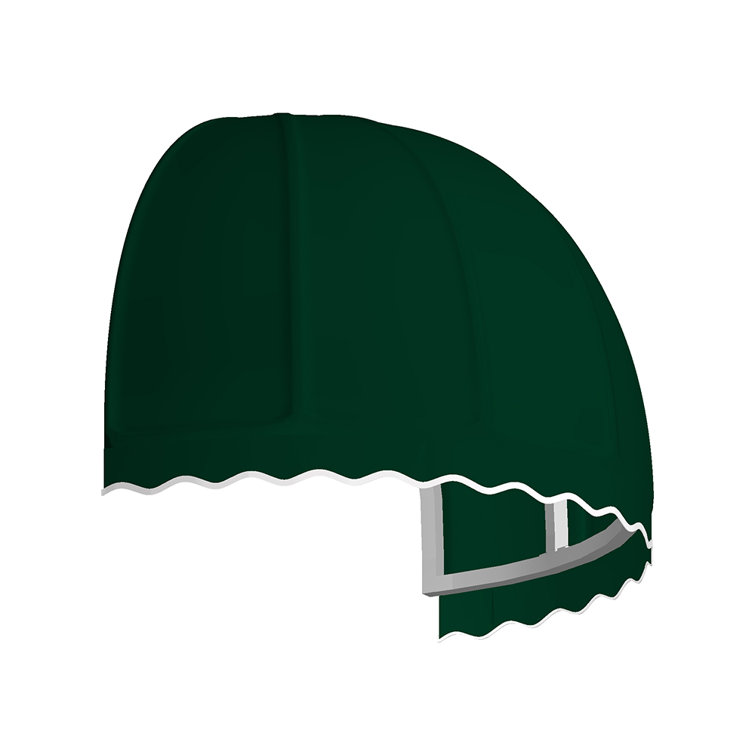Forest Green Dome-Shaped Aluminum Frame Fixed Awning
