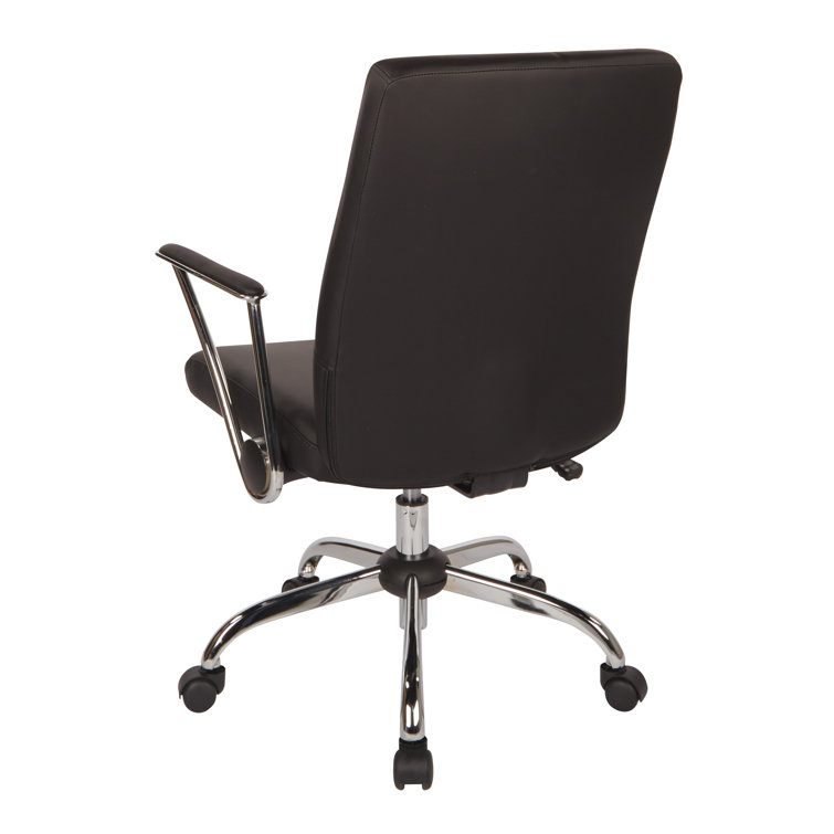 Black Faux Leather Office Chair with Metal Base