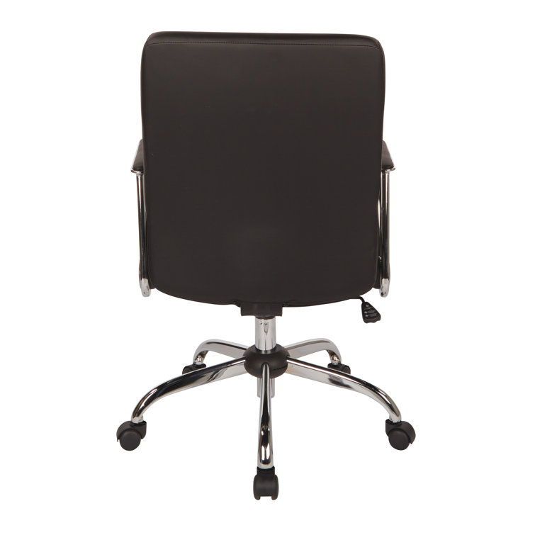 Black Faux Leather Office Chair with Metal Base