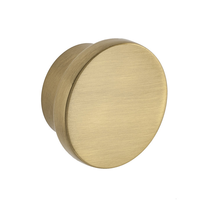 Ethan Satin Brass Round Oversized Knob with Mounting Hardware