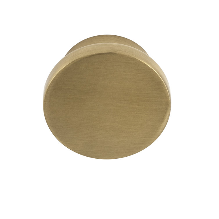 Ethan Satin Brass Round Oversized Knob with Mounting Hardware