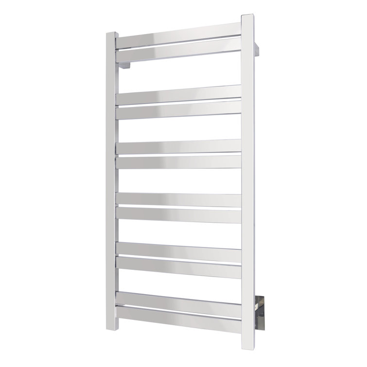 Polished Stainless Steel Wall-Mounted 12-Bar Towel Warmer