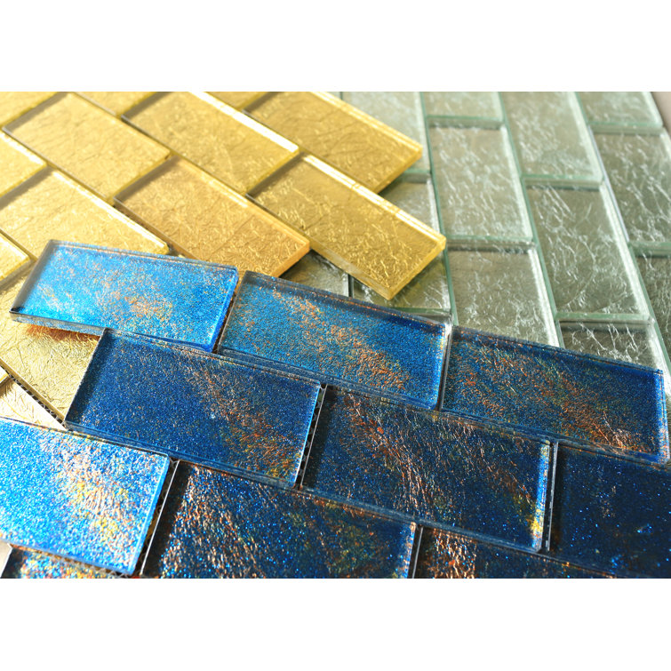 Gray Glass Brick Joint Mosaic Wall Tile Sheet