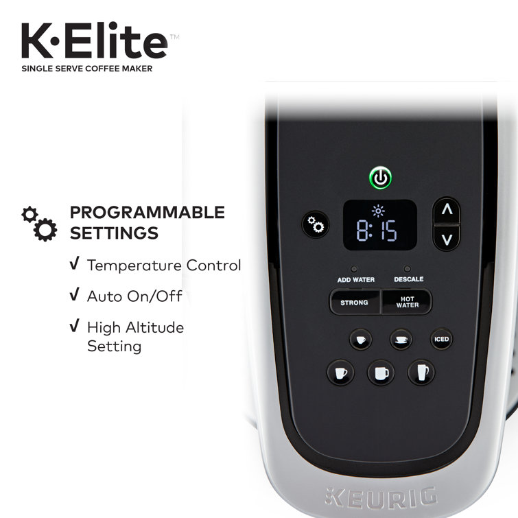 K-Elite Silver Single-Serve Coffee Maker with Iced Setting
