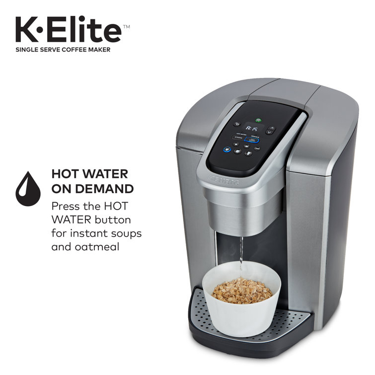 K-Elite Silver Single-Serve Coffee Maker with Iced Setting