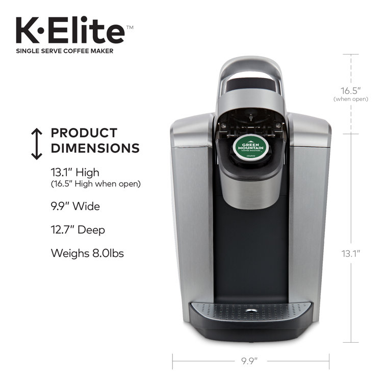 K-Elite Silver Single-Serve Coffee Maker with Iced Setting