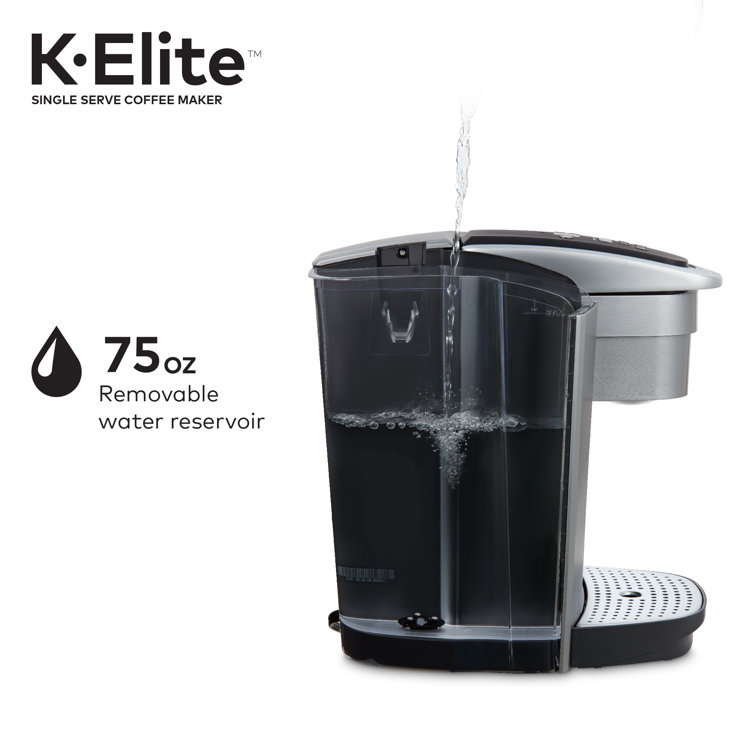 K-Elite Silver Single-Serve Coffee Maker with Iced Setting
