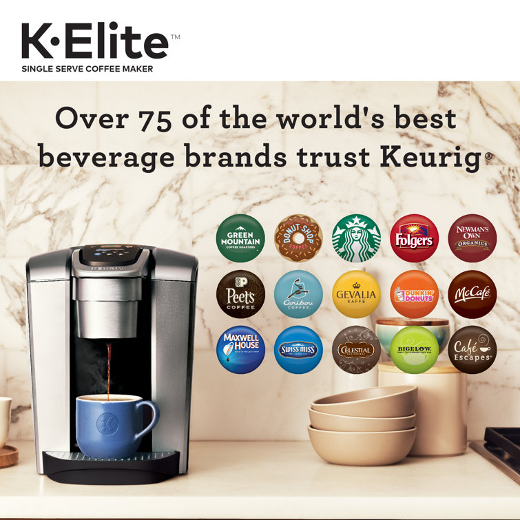 K-Elite Silver Single-Serve Coffee Maker with Iced Setting