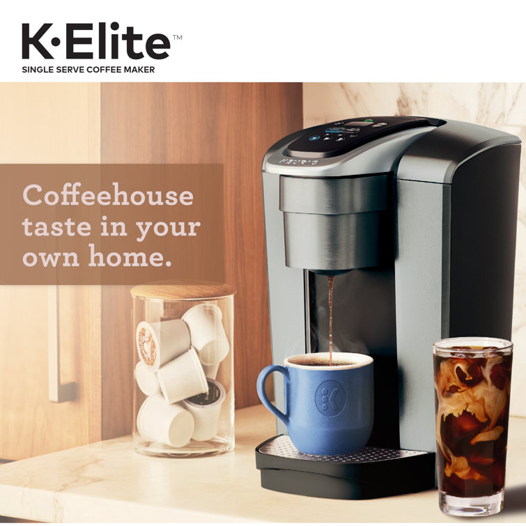 K-Elite Silver Single-Serve Coffee Maker with Iced Setting