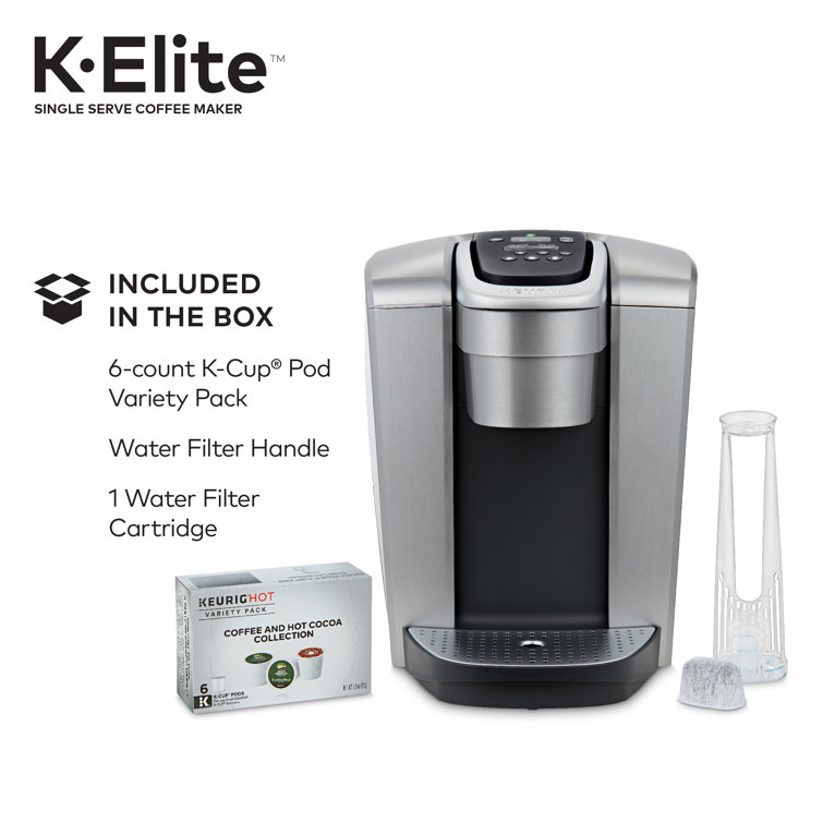 K-Elite Silver Single-Serve Coffee Maker with Iced Setting