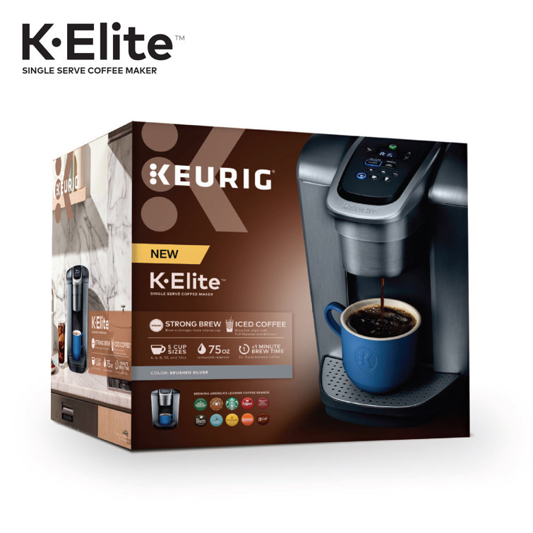 K-Elite Silver Single-Serve Coffee Maker with Iced Setting