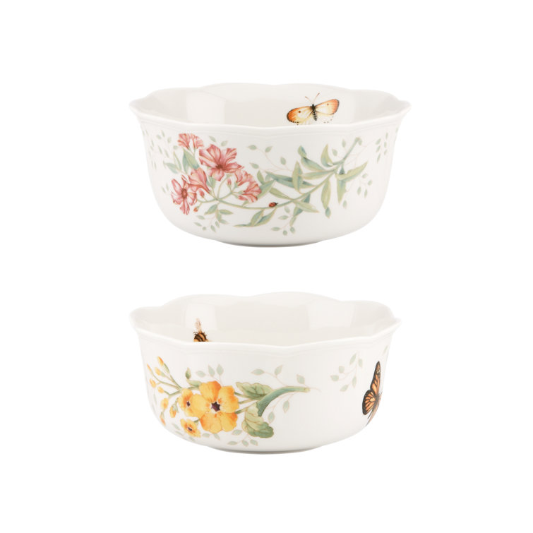 Butterfly Meadow Floral Ceramic Soup Bowl Set