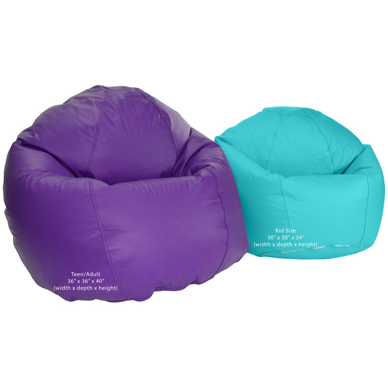 Natural Medium Cotton Bean Bag Chair with Removable Cover
