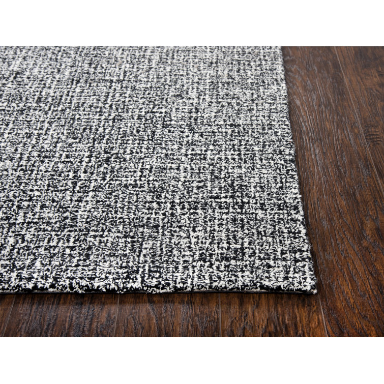 Handmade Black and White Wool Runner Rug 2'6" x 8'
