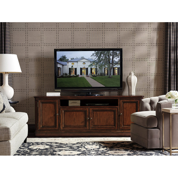 Richmond Hill Traditional Brown Media Console with Adjustable Shelves