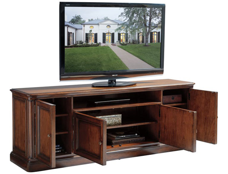 Richmond Hill Traditional Brown Media Console with Adjustable Shelves