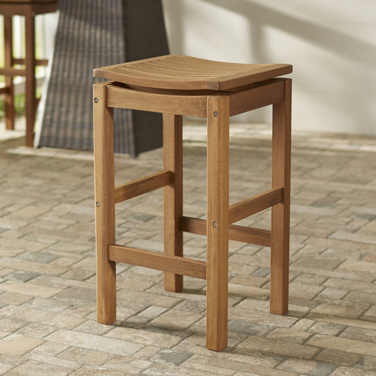 Classic Eucalyptus Brown Stain Bar Stool, Weather Resistant