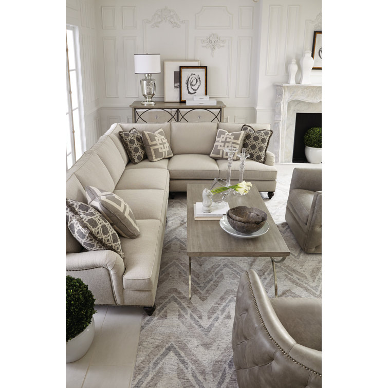 Palazzo Light Grey Genuine Leather Swivel Barrel Accent Chair