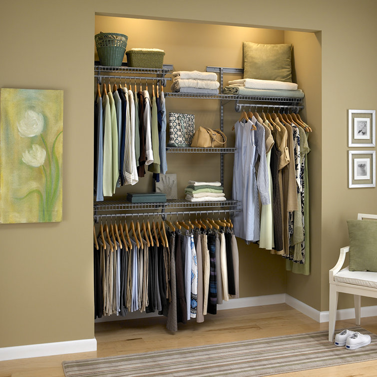 Satin Nickel Adjustable Wire Closet Organizer System