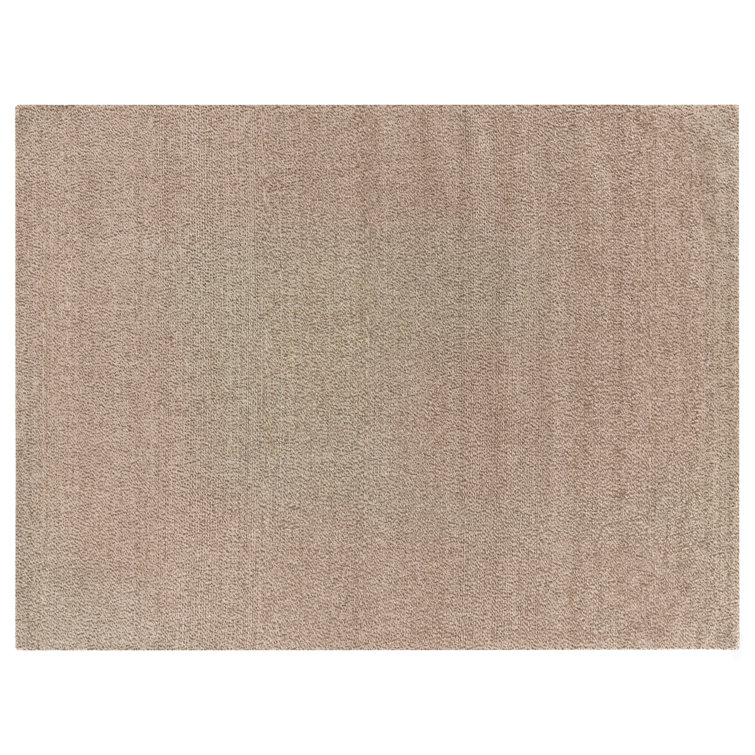 Handcrafted Geometric Beige Wool 8' x 10' Area Rug