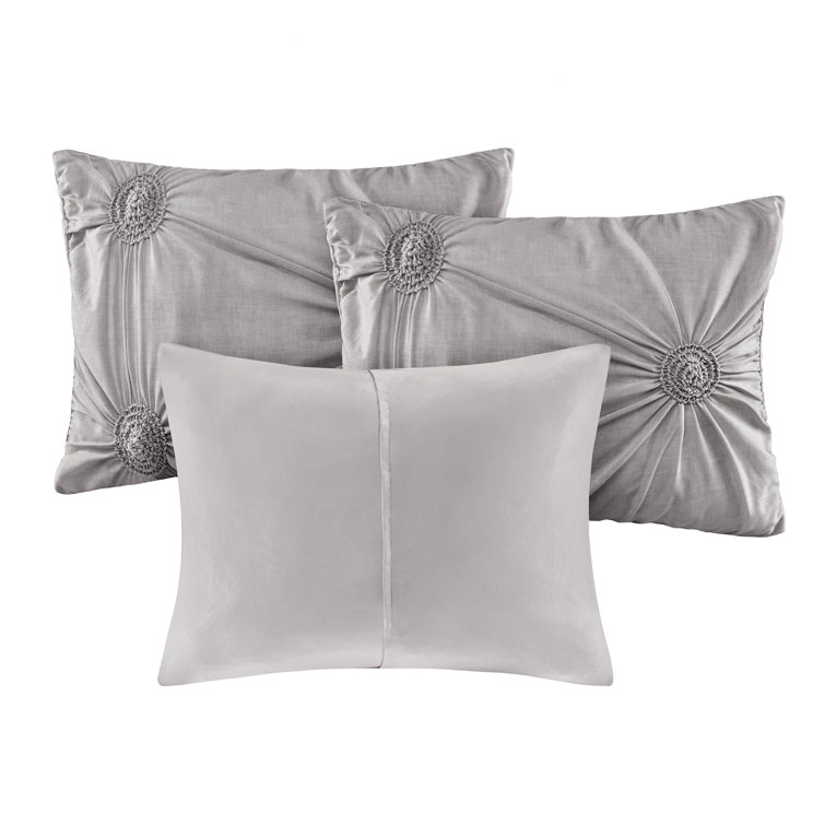 Dark Gray Reversible 6-Piece Daybed Cover Set with Tufted Detailing