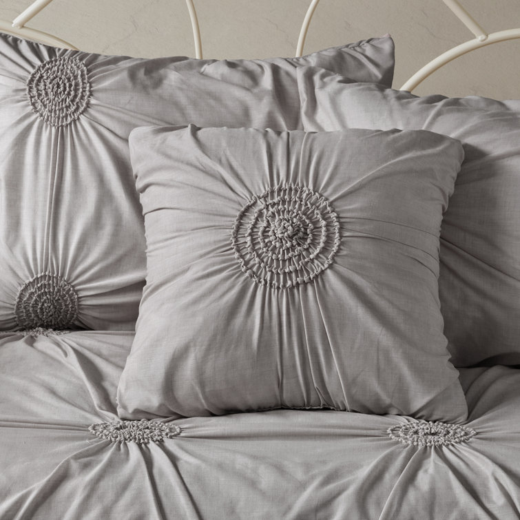 Dark Gray Reversible 6-Piece Daybed Cover Set with Tufted Detailing