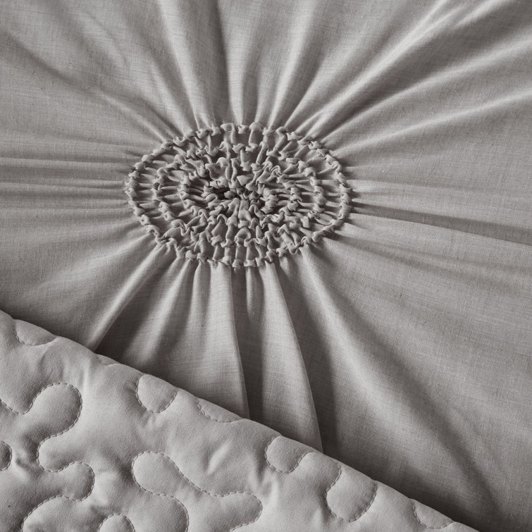 Dark Gray Reversible 6-Piece Daybed Cover Set with Tufted Detailing