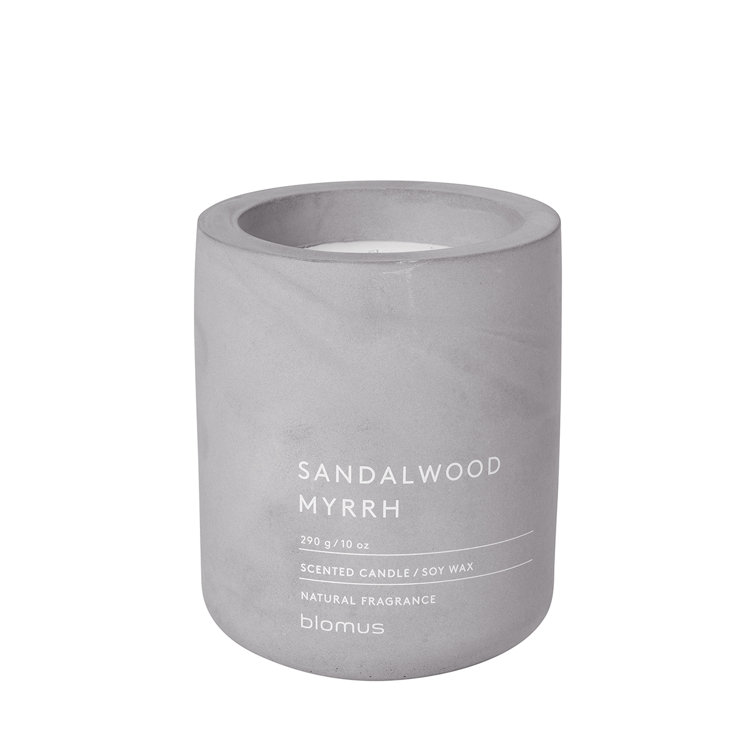 Large Sandalwood Myrrh Soy Scented Candle in Concrete Jar