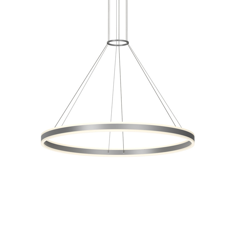 Bright Satin Aluminum LED Ring Chandelier