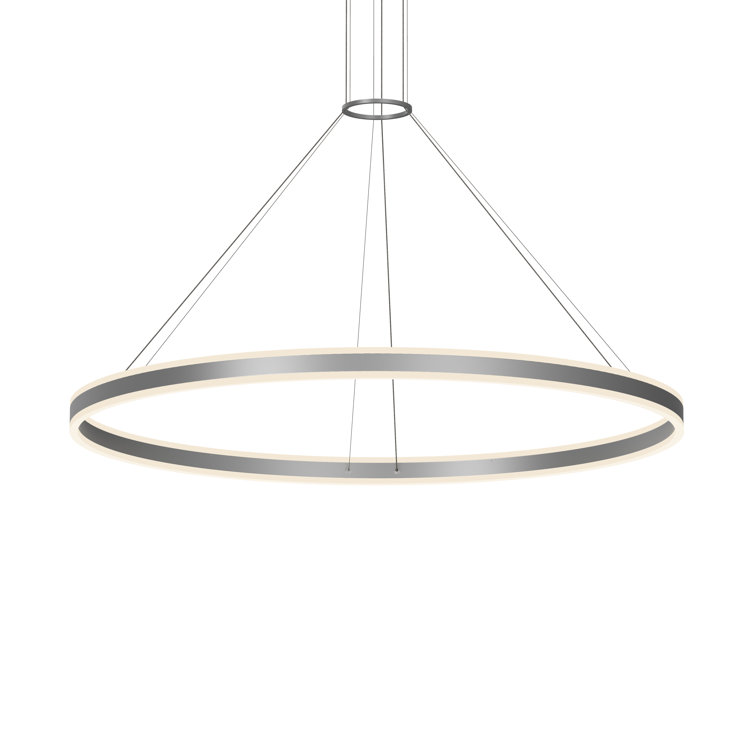 Bright Satin Aluminum LED Ring Chandelier