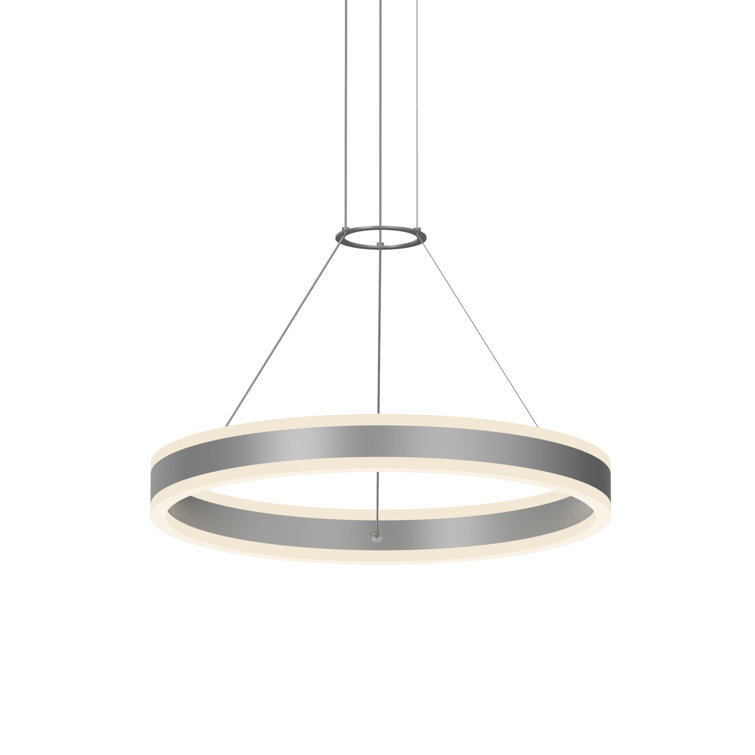 Bright Satin Aluminum LED Ring Pendant Light