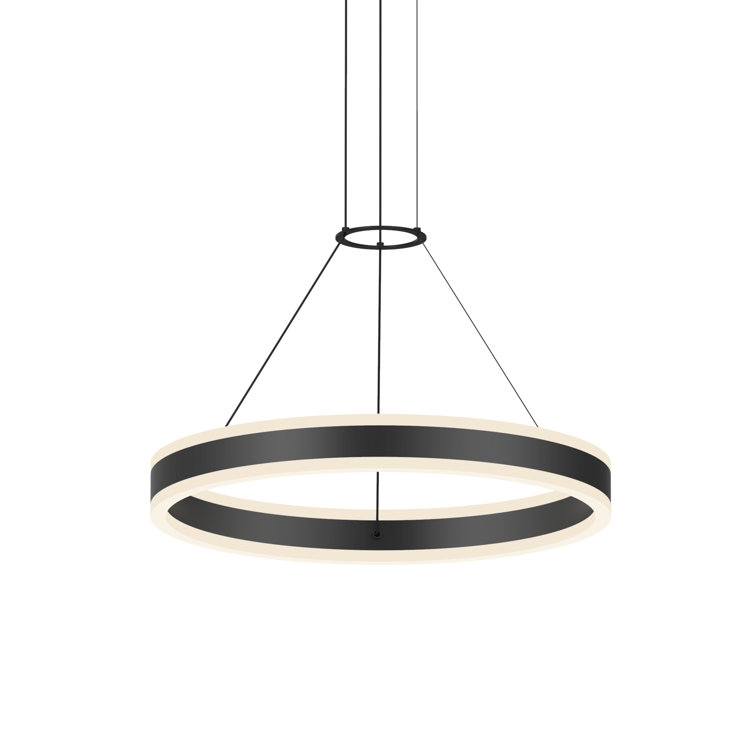 Satin Black Aluminum LED Indoor/Outdoor Chandelier