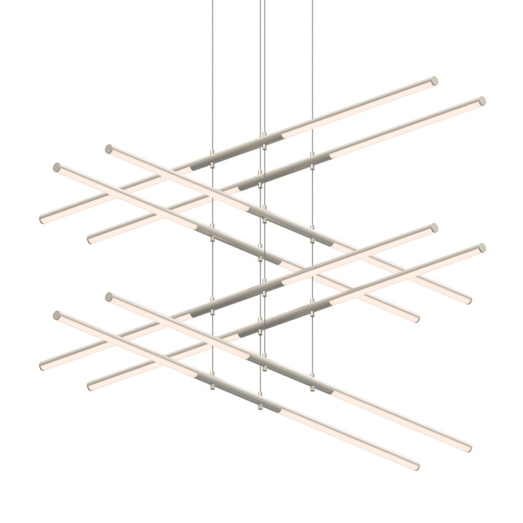 Satin Nickel 16-Light Tiered LED Chandelier
