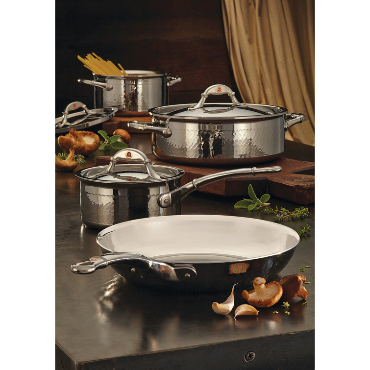 Hammered Stainless Steel 3.5 qt. Sauce Pan with Lid
