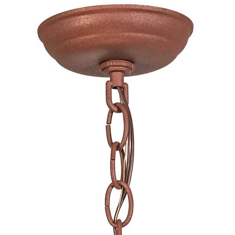 Rustic 16" Glass and Fluorescent Pendant Light